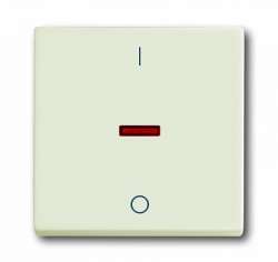 ABB Solo/future Клавиша для механизма одноклавишного выключателя/переключателя/кнопки, с красной линзой, с маркировкой I/O, chalet-white арт. 1751-0-3068