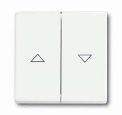 ABB Solo/future Клавиша для выключателя жалюзи 2000/4 U и 2020/4 US, с маркировкой, белый бархат арт. 1751-0-3022