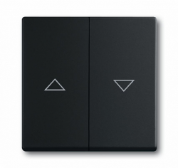 ABB Solo/future Клавиша для выключателя жалюзи 2000/4 U и 2020/4 US, с маркировкой, чёрный бархат арт. 1751-0-3036