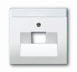 ABB Solo/future Плата центральная для 1-постовой телекоммуникационной розетки 0213, 0216, с полем для надписи, davos/альпийский белый арт. 1710-0-3165