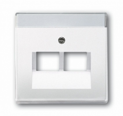 ABB Solo/future Плата центральная для 2-постовой телекоммуникационной розетки 0214, 0215, 0217, 0218, с полем для надписи, davos/альпийский белый арт. 1710-0-3164