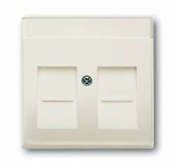 ABB Solo/future Плата центральная для комм. розеток с суппортами 1810, 1812, 1814, 1816 и 1818, с полем для надписи, chalet-white арт. 1710-0-3984