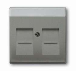 ABB Solo/future Плата центральная для комм. розеток с суппортами 1810, 1812, 1814, 1816 и 1818, с полем для надписи, meteor/серый металлик арт. 1710-0-3856