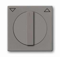 ABB Solo/future Плата центральная с поворотной ручкой, с маркировкой, для выключателя жалюзи 2712/2713 U и 2722/2723 U, meteor/серый металлик арт. 1710-0-3840