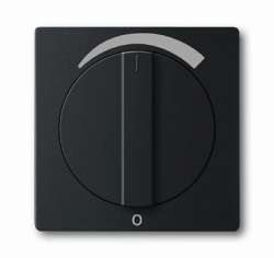 ABB Solo/future Плата центральная с поворотной ручкой для регуляторов громкости WHD, тип LR mono BJ UP, с маркировкой, чёрный бархат арт. 1710-0-3892