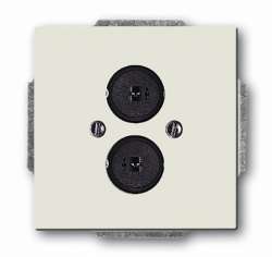 ABB Solo/future Плата центральная с суппортом с 2-мя разъёмами для громкоговорителя, chalet-white арт. 1723-0-0262