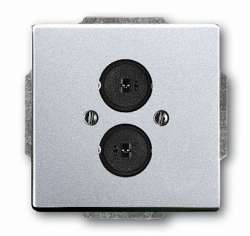 ABB Solo/future Плата центральная с суппортом с 2-мя разъёмами для громкоговорителя, серебристый алюминий арт. 1723-0-0254