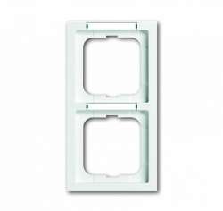 ABB Solo/future Рамка 2-постовая, с полем для надписи и шильдиком, вертикальная, future linear, davos/альпийский белый арт. 1754-0-4365