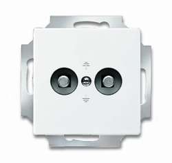 ABB Solo/future Розетка двойная для выравнивания потенциалов, альпийский белый арт. 2495-0-0086