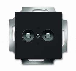 ABB Solo/future Розетка двойная для выравнивания потенциалов, антрацит/черный арт. 2495-0-0084