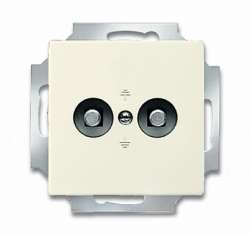 ABB Solo/future Розетка двойная для выравнивания потенциалов, слоновая кость арт. 2495-0-0085