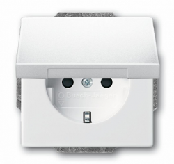 ABB Solo/future Розетка с/з 16А 250В с крышкой, davos/альпийский белый арт. 2018-0-1467