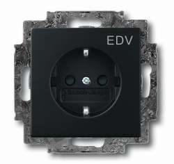 ABB Solo/future Розетка с/з 16А 250В с маркировкой EDV, чёрный бархат арт. 2013-0-5332