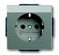 ABB Solo/future Розетка с/з 16А 250В с полем для надписи, meteor/серый металлик арт. 2011-0-3876