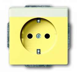 ABB Solo/future Розетка с/з 16А 250В с полем для надписи, sahara/жёлтый арт. 2011-0-3873