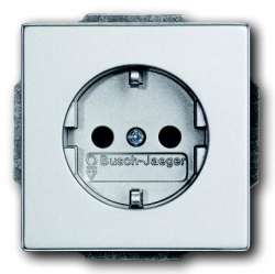 ABB Solo/future Розетка с/з 16А 250В с защ. шторками, серебристый алюминий арт. 2013-0-5375