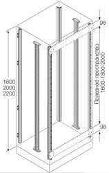 ABB Стойки каркаса(4 шт)+промежуточные(2шт) для установки ячеек H=2200мм арт. EM2202