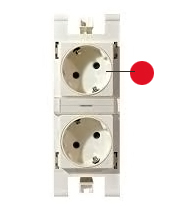 ABB Stylo/(Re)stylo Блок из 2-х розеток с/з для специальных сетей, красный арт. T1088 RJ