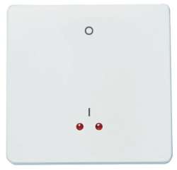 ABB Stylo/(Re)stylo Механизм одноклавишного 1-полюсного выключателя с клавишей со светоинд.ом, 2-модульный, альпийский белый арт. 2201.3 BA