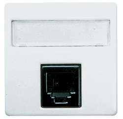 ABB Stylo/(Re)stylo Розетка телекоммуникационная на 8 контактов, 2-модульная, тип RJ45, категория 3, слоновая кость арт. 2217.8 BM