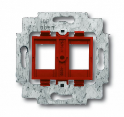 ABB Суппорт для 2-х неэкранированных LWL разъёмов фирм AMP/ tyco Electronics, BTR, KRONE, RADIALL, Setec, с красным цоколем, без распорок арт. 1753-0-8055