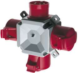 ABB T Адаптер 3-лучевой 216T6, 16A, 2P+E, IP44 арт. 2CMA168121R1000