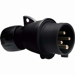 ABB Вилка кабельная ICAT 332-P6B, 32А, 3P+E, IP44, 6ч, черный, для шоу-бизнеса арт. 2CMA100553R1000