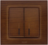 ABB Zena б.рамк темн.орех выкл 2кл подсв.Led арт. 609-012900-203