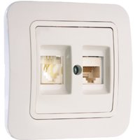 ABB Zena б/рамки бел. комп+TF RJ45 CAT6+RJ11 арт. 609-010200-249