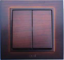 ABB Zena б.рамки темн.орех выкл 2кл арт. 609-012900-202