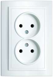 ABB Zena бел. розетка 2-ая б/з арт. 500-010200-908