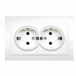 ABB Zena бел. розетка 2-ая с/з арт. 500-010200-907