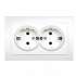 ABB Zena бел. розетка 2-ая с/з арт. 500-010200-907