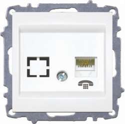 ABB Zena без рамки бел. розетка TF RJ11 арт. 609-010200-221