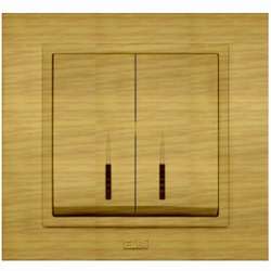 ABB Zena без рамки береза выкл 2кл подсв. арт. 609-012700-203