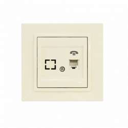 ABB Zena без рамки крем. роз TF RJ11+гнездо арт. 609-010300-221
