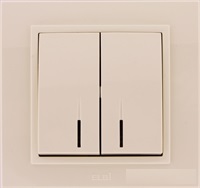 ABB Zena без рамки крем. выкл 2кл подсв. Led арт. 609-010300-203