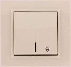 ABB Zena без рамки крем. выключатель 1кл. прох. с подсв. Led арт. 609-010300-210