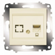 ABB Zena без рамки крем.роз комп.CAT6+гнездо арт. 609-010300-247