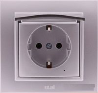 ABB Zena без рамки сер. розетка крышка с/з арт. 609-011000-218