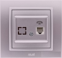 ABB Zena без рамки сер.розетк TF RJ11+гнездо арт. 609-011000-221