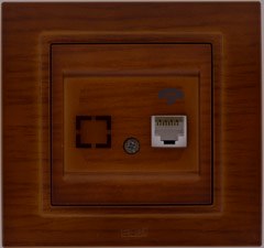 ABB Zena без рамки темн. орех роз TF RJ11 арт. 609-012900-221