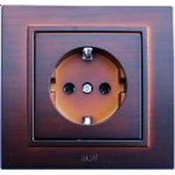 ABB Zena без рамки темн. орех розетка с/з арт. 609-012900-217