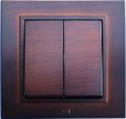 ABB Zena без рамки темн. орех выключатель 2кл проходной арт. 609-012900-211