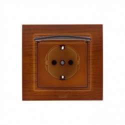 ABB Zena без рамки вишня розетка с крышк с/з арт. 609-012800-218