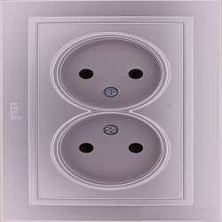 ABB Zena сер. розетка 2-ая б/з арт. 500-011000-908