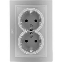 ABB Zena сер. розетка 2-ая с/з арт. 500-011000-907