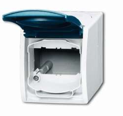 ABB ocean Корпус IP44 для комм. разъёмов и суппортов DCS от 1850 EB до 1876 EB, с полем для надписи, серый/сине-зелёный арт. 1724-0-2751