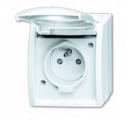 ABB ocean Розетка 16А 250В, французский стандарт, IP44, откр.монтаж, альпийский белый арт. 2017-0-0849