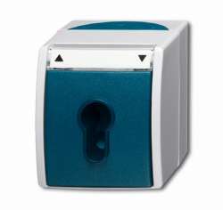 ABB ocean Выключатель жалюзи с ключом (для замка) 2-полюсный, IP44, серый/сине-зелёный арт. 1101-0-0916
